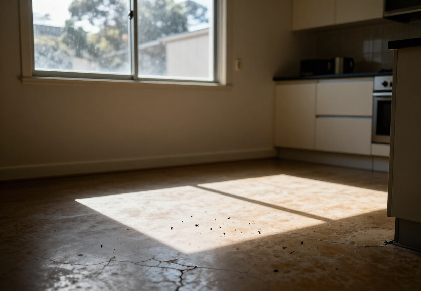 Cockroach infestation in a The Ponds kitchen before treatment